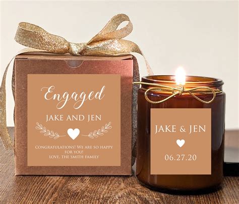 engagement gift candle