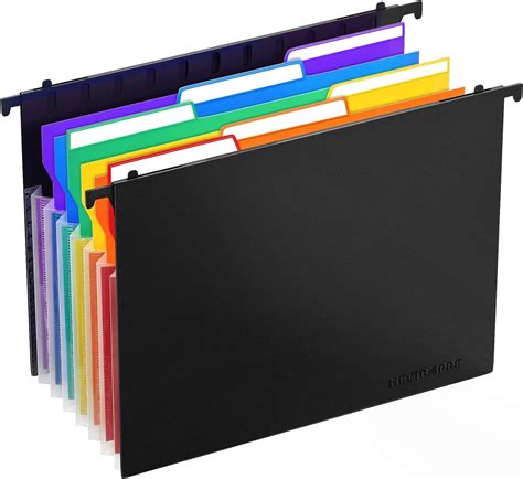 Amazon.com : Plastic Expanding Hanging File Folders for Filing Cabinet ...