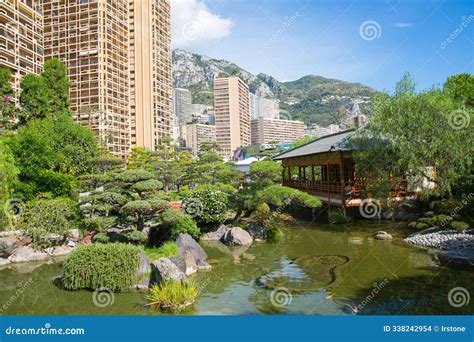 Jardin Japonais, Japanese Garden the Municipal Park on the Avenue Princess Grace. Designed by ...