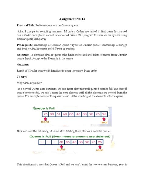 Assign 13 Circular queue - Assignment No: Practical Title: Perform ...