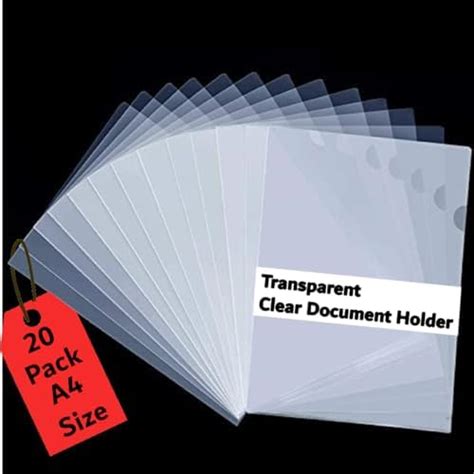 True-Ally Heavy Duty L Folder File A4 Size Transparent Clear Document ...