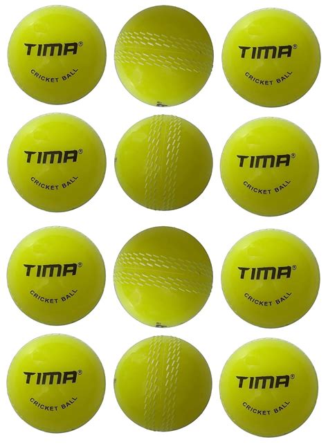 Tima Hightop Synthetic Poly Coated Hard Cricket Ball Yellow (Pack of 12 ...