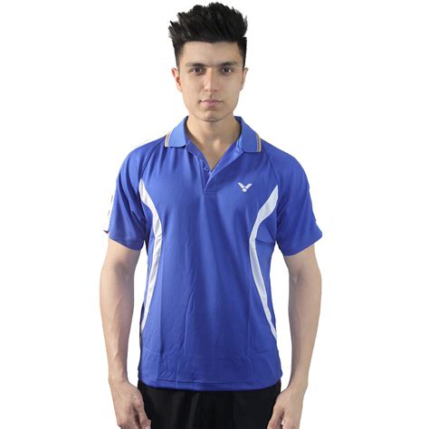 VICTOR Training Series Blue Half Sleeve Polo T-Shirt (Men) | Stylish ...