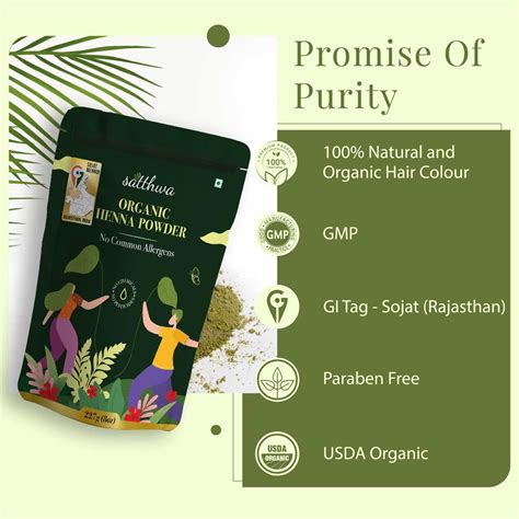 Satthwa Organic Henna Powder (Sojat Mehndi) - Hair Colour & Covering Greys