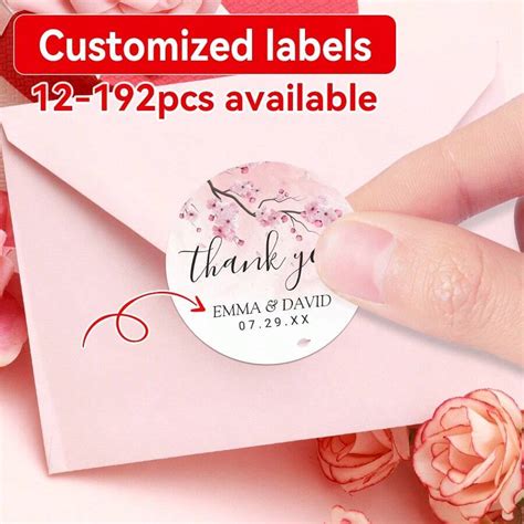 Pegatinas florales elegantes para bodas - Etiquetas personalizadas para ...