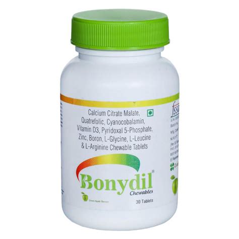 Bonydil Green Apple Flavour Chewable Tablet | Uses, Side Effects, Price ...