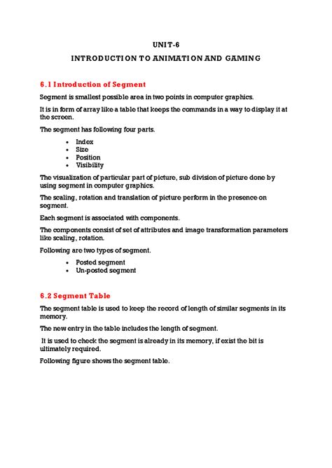 CG Unit 6 - CG Unit 6 - UNIT- 6 INTRODUCTION TO ANIMATION AND GAMING 6 ...