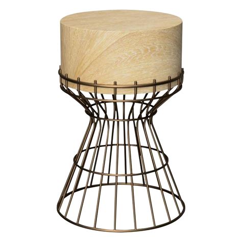 Wooden Top Metal Frame Side Table Classic home Decor For Living Room ...