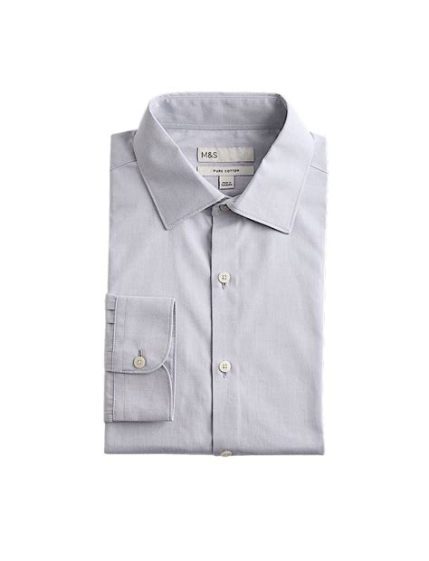 Buy Regular Fit Pure Cotton Marl Shirt at Marks & Spencer