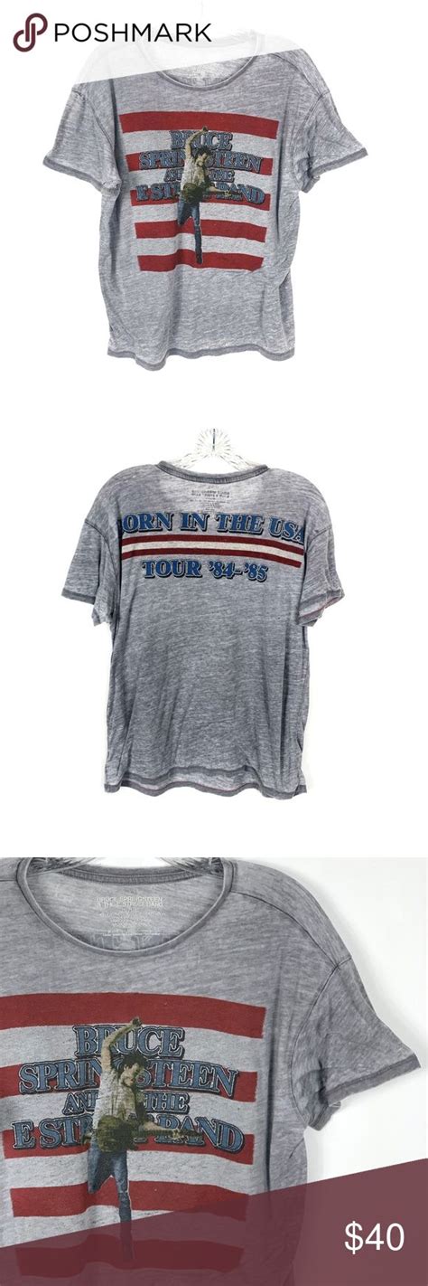 Bruce springsteen born in the usa tshirt gray M | Concert shirts, Usa ...