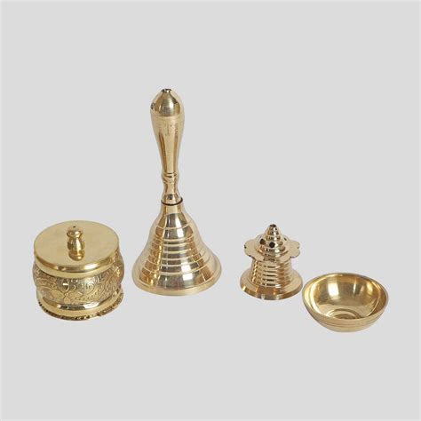 Buy Handmade Ganesh Steel Puja Thali | Set of 5 Online On Zwende