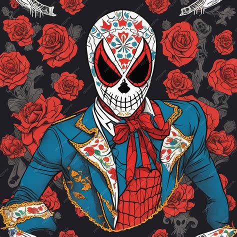 Generar una imagen animada de spider-man vestido como un catron un día ...