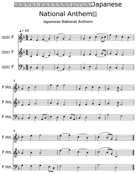 ホルン楽器紹介のための「君が代」（Japanese National Anthem） - Sheet music for Horn in F