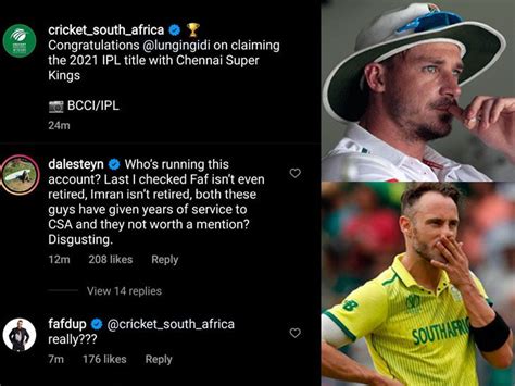 Cricket South Africa (CSA) only wished lungi angidi for a victory, Dale ...