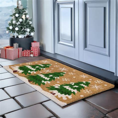 Amazon.com: Christmas Tree Door Mat 30x17 Inch, Winter Holiday Welcome ...