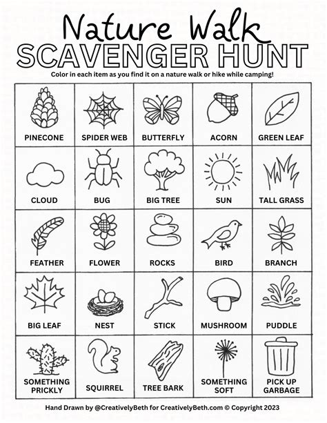 Free Nature Scavenger Hunt Printable | Plan Your Year Easily!