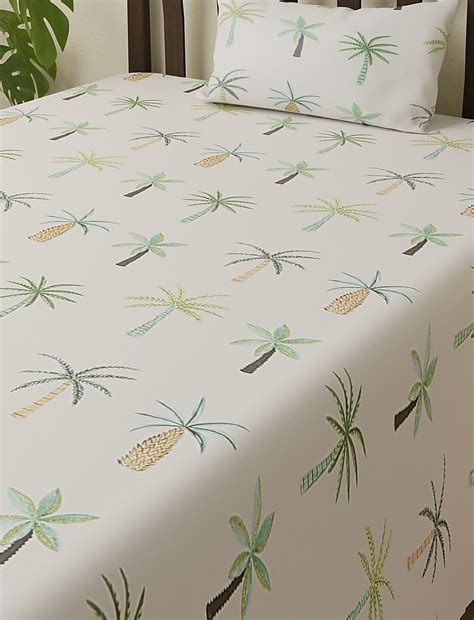 Buy Pure Cotton Printed Single Bedsheet Set at Marks & Spencer