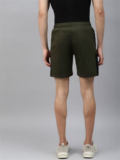 Alcis Men Olive Green Solid Regular Fit Sports Shorts UMS20S014120-S