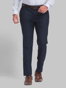 Raymond Slim Fit Men Blue Trousers - Buy Raymond Slim Fit Men Blue ...