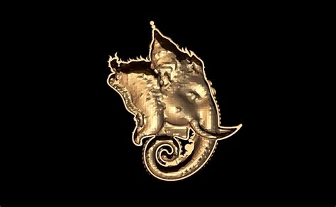 3D Model Of Ganesha Pendant STL File