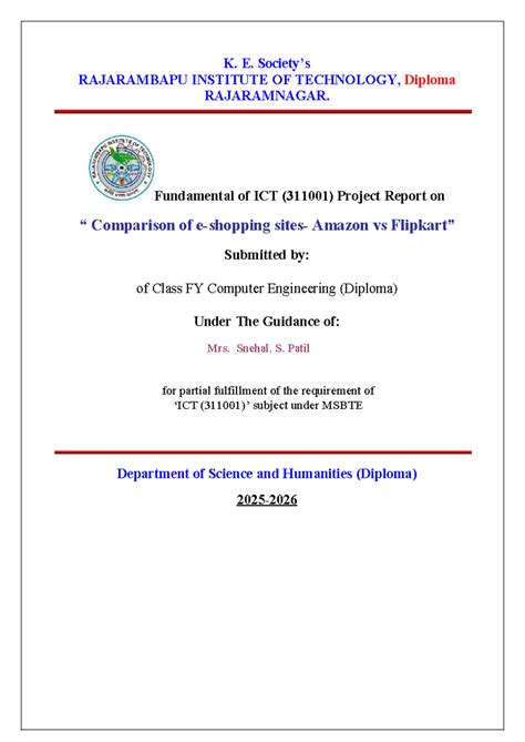 ICT (311001) Microproject Report: Amazon vs Flipkart Comparison - Studocu
