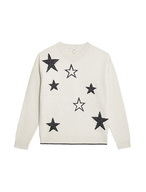 Buy Star Crew Neck Relaxed Fit Jumper at Marks & Spencer