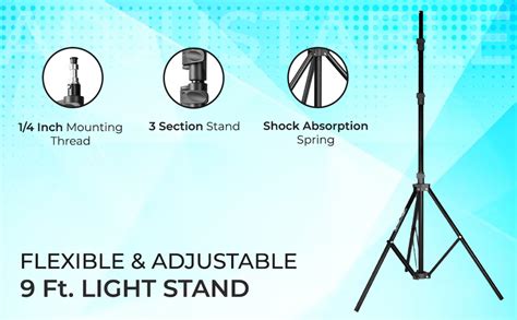 Tygot 9 Feet Lightweight & Portable Aluminum Alloy Light Stand Tripod ...