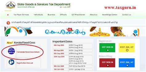 SoP for filing Kerala Flood Cess Return and Payment of Flood Cess