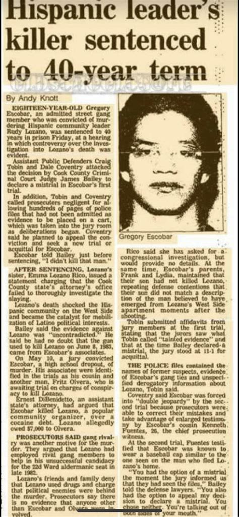 Rudy Lozano a Hispanic Politician killed By Two-Six Gang Member Gregory ...