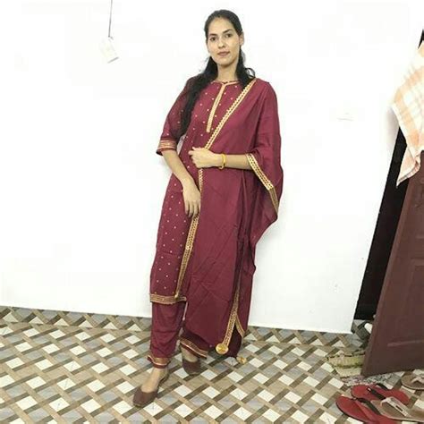 Buy Maroon Bindi Kurta Set with Dupatta & Gota Work | Rustorange