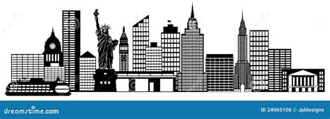 New York City Skyline Panorama Clip Art Stock Illustration ...