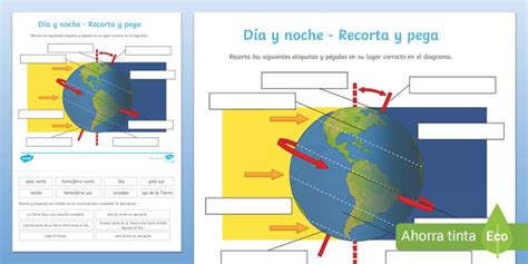Actividad de recortar y pegar: Día y noche (teacher made)
