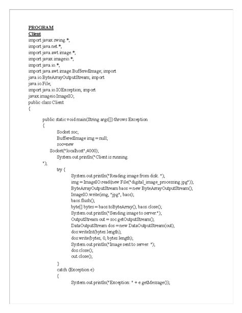 CS8581 Networks Lab: Client-Server Communication Programs - Studocu