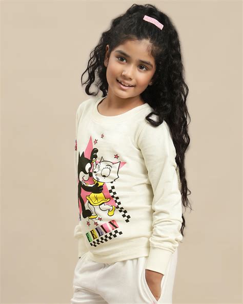 Felix The Cat Printed Relaxed Fit Tshirt For Girls – Kidsville