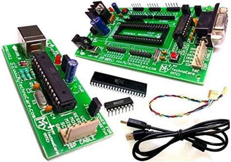 MY TechnoCare 8051 Development Board with AVR USB ASP ISP Programmer ...