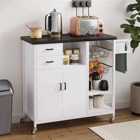 Hasuit Kitchen Island Cart on Wheels, Rolling Kitchen Island with ...