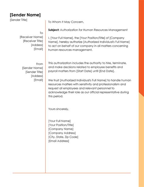 Sample Authorization Letters to Act on Behalf of a Company