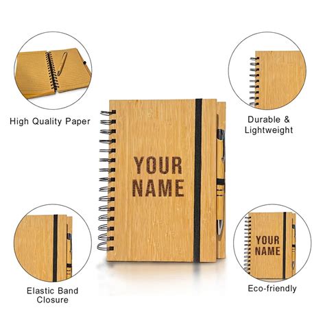 Personalized Bamboo Notebook & Pen – Meserii