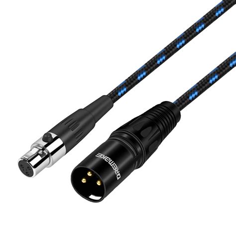 DREMAKE Mini-XLR 3-Pin Female to 3-Pin XLR Male Adapter Audio Cable, 1 ...