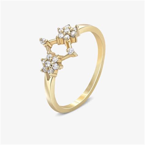 Gold Plated Silver Duo Flower Ring