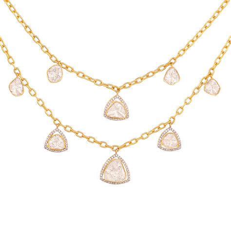 Stratified Polki Necklace | uncut diamond jewelry – Polki Stories by ...