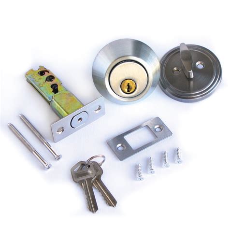 Single Cylinder Deadbolt Lock Security Home Entry Handle Door Lock Set ...