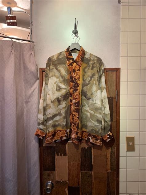 “mio SIROCCO” multi color base polyester art design L/S shirt | LAUGH