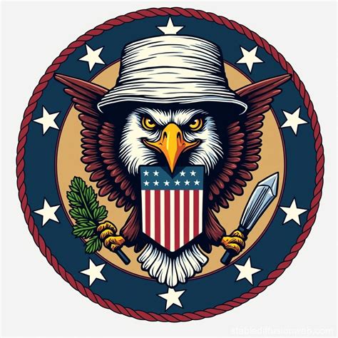 Official State Seal with Handmade Aluminum Foil Hat Eagle | Stable ...