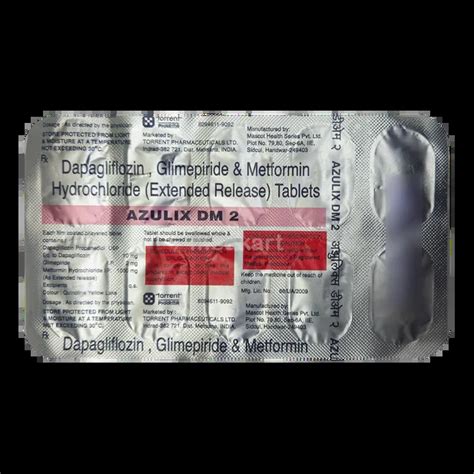 AZULIX DM 10MG/2MG/1000MG TABLET 10'S Price, Uses, Side Effects ...