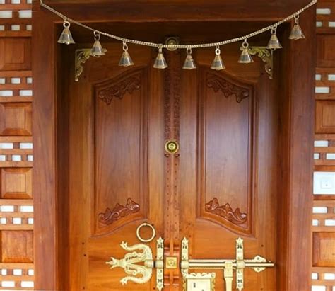 UAPAN Brass Door Hanging Bell with Brass Chain for Bandarwal, Temple ...