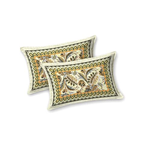 Royal Fern Scroll Cream Yellow Double Bedsheet Pure Cotton – JaipurFabric®