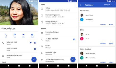 Image result for Google Contacts App Interface