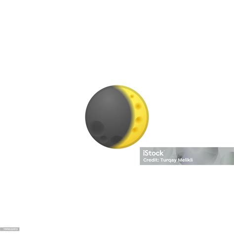 Ilustración de Waxing Crescent Aislado Icono Vectorial Realista Moon ...