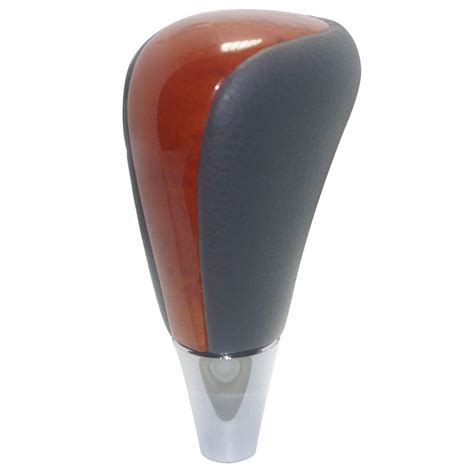 Pursuestar Brown Wood Dark Gray Leather Gear Shift Knob for Toyota ...